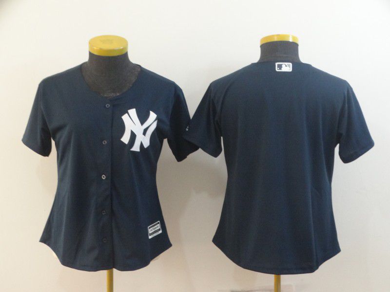 Women New York Yankees Blank Blue MLB Jerseys->women nfl jersey->Women Jersey